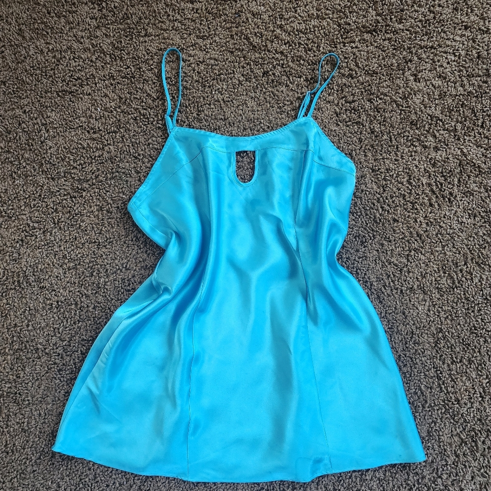 La SENZA Turquoise Satin Slip Dress